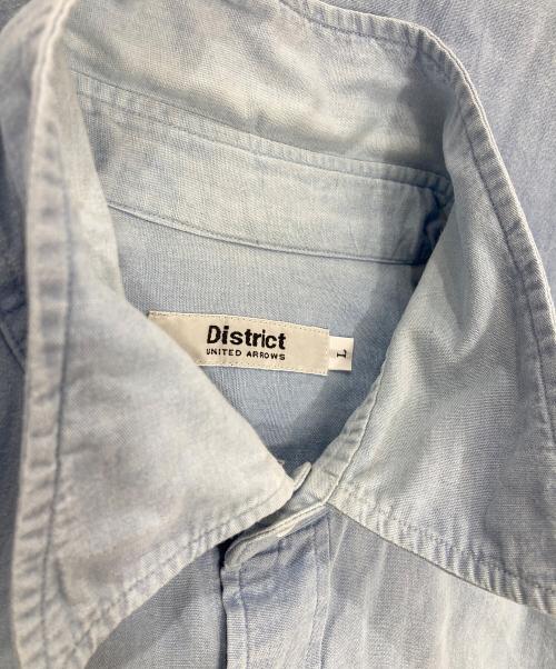 District（ディストリクト）District (ディストリクト) シャンブレーシャツ ブルー サイズ:Lの古着・服飾アイテム