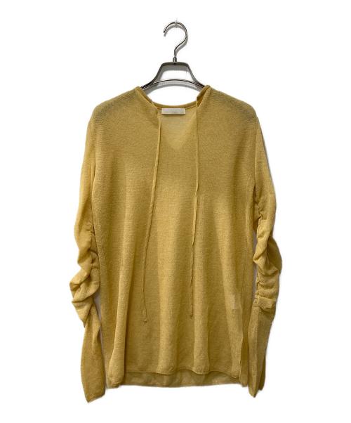 kayle（ケイル）KAYLE (ケイル) vネックウールニット/MILANO RIB SHEER TOP イエロー サイズ:Fの古着・服飾アイテム
