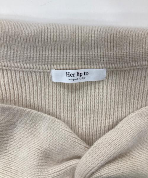 HER LIP TO（ハーリップトゥ）Her lip to (ハーリップトゥ) Charlotte Wool-Blend Knit Set/ニット アイボリー サイズ:Mの古着・服飾アイテム
