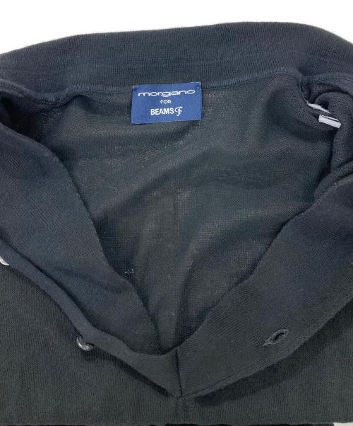 MORGANO（モルガーノ）MORGANO (モルガーノ) BEAMS F (ビームスエフ) ニットポロシャツ ブラック サイズ:46の古着・服飾アイテム