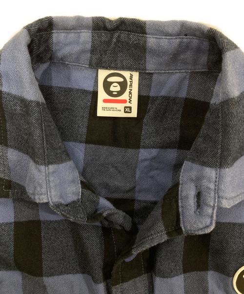 A BATHING APE（アベイシングエイプ）A BATHING APE (アベイシングエイプ) チェックネルシャツ ネイビー サイズ:XLの古着・服飾アイテム