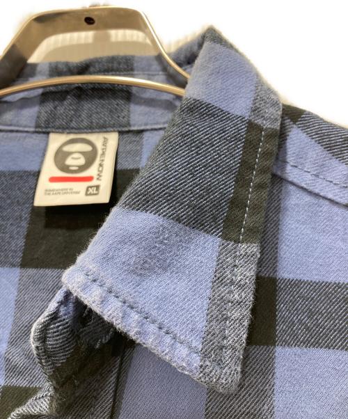 A BATHING APE（アベイシングエイプ）A BATHING APE (アベイシングエイプ) チェックネルシャツ ネイビー サイズ:XLの古着・服飾アイテム