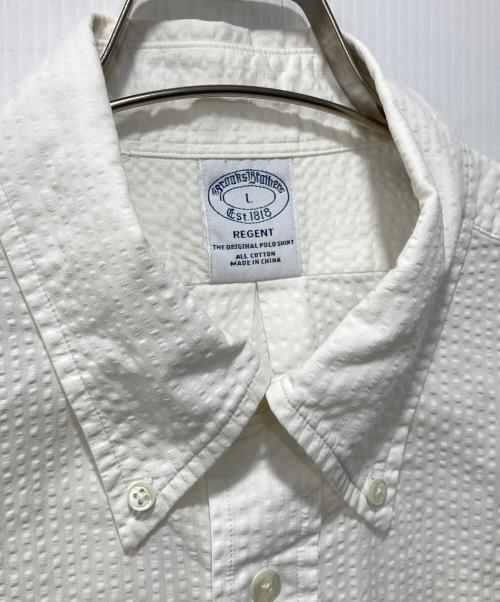 BROOKS BROTHERS（ブルックスブラザーズ）BROOKS BROTHERS (ブルックスブラザーズ) REGENTシアサッカー半袖シャツ ホワイト サイズ:Lの古着・服飾アイテム