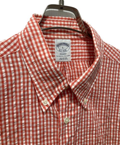 BROOKS BROTHERS（ブルックスブラザーズ）BROOKS BROTHERS (ブルックスブラザーズ) 半袖チェックBDシャツ オレンジ サイズ:Lの古着・服飾アイテム