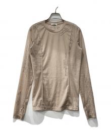 STUDIOUS（ステュディオス）の古着「Tattoo Skin Mesh Top/シアーカットソー」｜ベージュ
