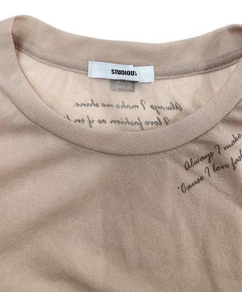 STUDIOUS（ステュディオス）STUDIOUS (ステュディオス) Tattoo Skin Mesh Top/シアーカットソー ベージュ サイズ:Freeの古着・服飾アイテム