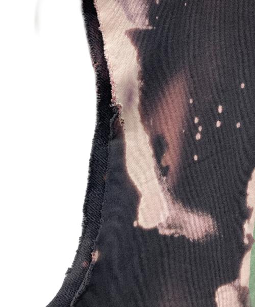 TRISECT2（トライセクト2）TRISECT2 (トライセクト2) ダメージ加工ノースリーブスウェット/スプラッシュダメージ ブラック×ピンク サイズ:Mの古着・服飾アイテム