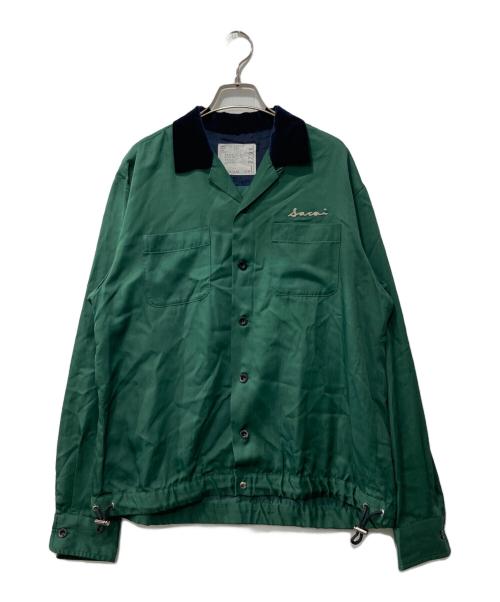 sacai（サカイ）sacai (サカイ) ボーリングシャツ/襟ベロア グリーン サイズ:2の古着・服飾アイテム