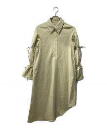 Lil Ambition（リル アンビション）の古着「Ribbon Shirt Onepiece/リボンシャツワンピース」｜イエロー