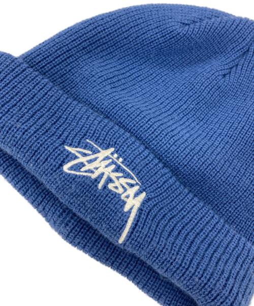 stussy（ステューシー）stussy (ステューシー) ニット帽 ブルーの古着・服飾アイテム