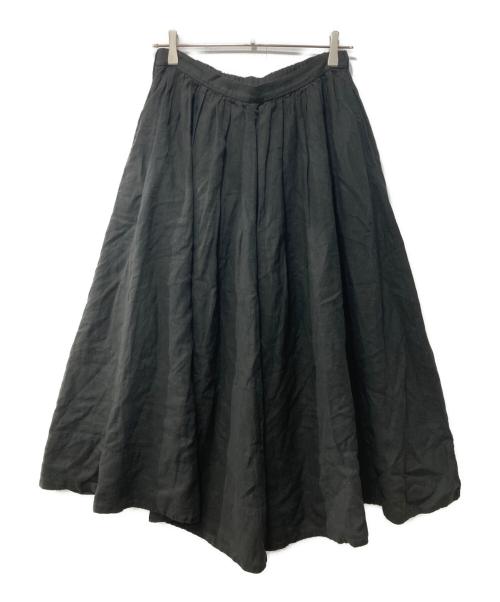 nest Robe（ネストローブ）nest Robe (ネストローブ) リネン ギャザーロングスカート ブラック サイズ:Freeの古着・服飾アイテム
