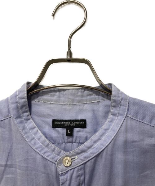 Engineered Garments（エンジニアド ガーメンツ）Engineered Garments (エンジニアド ガーメンツ) バンドカラーシャツ ブルー サイズ:Lの古着・服飾アイテム