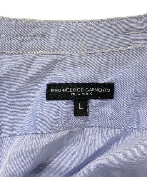 Engineered Garments（エンジニアド ガーメンツ）Engineered Garments (エンジニアド ガーメンツ) バンドカラーシャツ ブルー サイズ:Lの古着・服飾アイテム