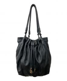 SEE BY CHLOE（シーバイクロエ）の古着「巾着型レザートートバッグ」｜ブラック