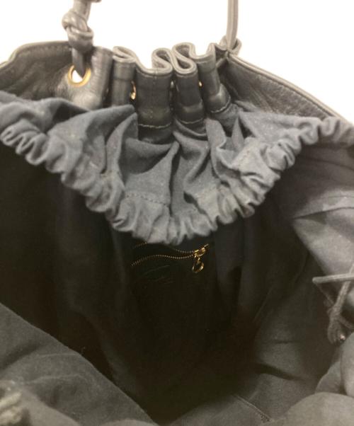 SEE BY CHLOE（シーバイクロエ）SEE BY CHLOE (シーバイクロエ) 巾着型レザートートバッグ ブラックの古着・服飾アイテム