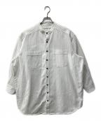 DRESSドレス）の古着「ストライプビッグシャツ/にしのや」｜グリーン×ホワイト