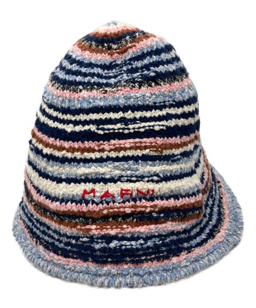 MARNI（マルニ）MARNI (マルニ) クロシェットバケットハット ネイビー サイズ:Lの古着・服飾アイテム