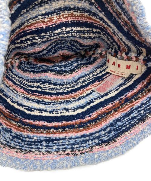 MARNI（マルニ）MARNI (マルニ) クロシェットバケットハット ネイビー サイズ:Lの古着・服飾アイテム