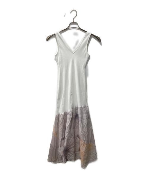 Desigual（デシグアル）Desigual (デシグアル) 水彩フラワーアシンメトリードレス ホワイト サイズ:XSの古着・服飾アイテム
