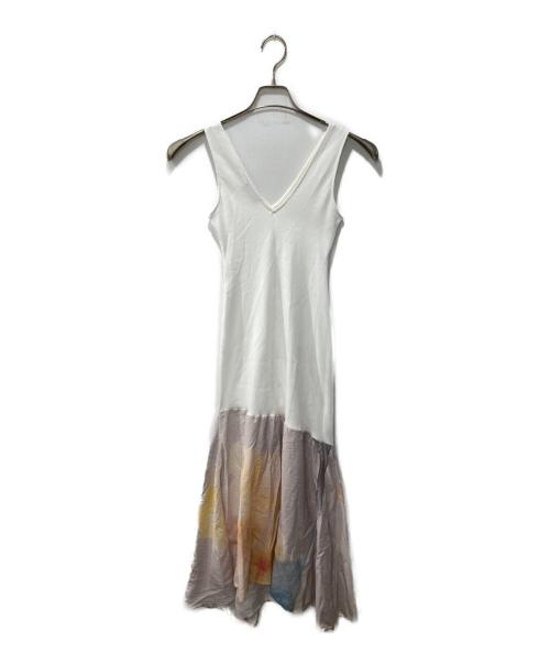 Desigual（デシグアル）Desigual (デシグアル) 水彩フラワーアシンメトリードレス ホワイト サイズ:XSの古着・服飾アイテム