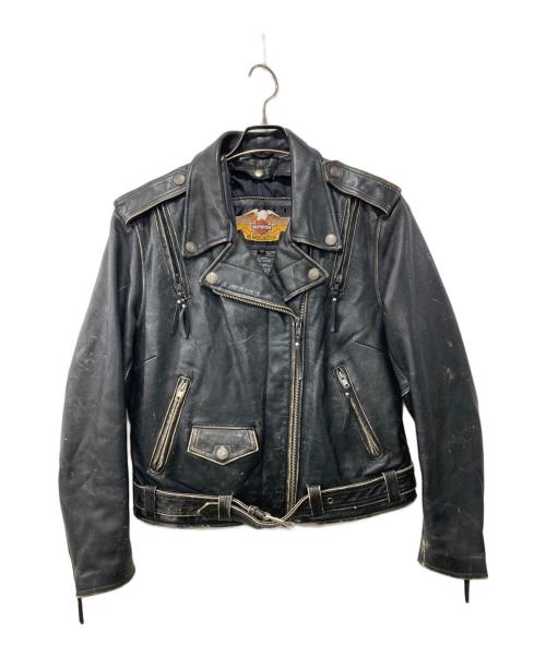 HARLEY-DAVIDSON（ハーレーダビッドソン）HARLEY-DAVIDSON (ハーレーダビッドソン) ダブルライダースジャケット ブラック サイズ:MWの古着・服飾アイテム