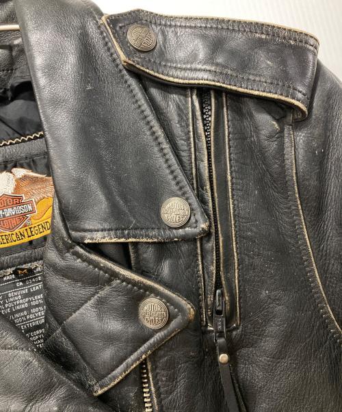 HARLEY-DAVIDSON（ハーレーダビッドソン）HARLEY-DAVIDSON (ハーレーダビッドソン) ダブルライダースジャケット ブラック サイズ:MWの古着・服飾アイテム