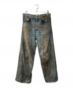 NVRFRGTネヴァーフォーゲット）の古着「3D TWISTED WIDE LEG JEANS MUD FADED」｜インディゴ/MUD FADED INDI