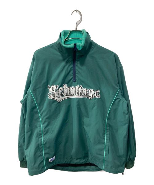 Schott（ショット）Schott (ショット) HALF ZIP JACKET/ナイロンプルオーバージャケット グリーン サイズ:Lの古着・服飾アイテム