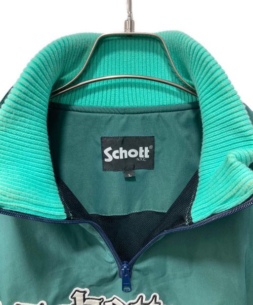 Schott（ショット）Schott (ショット) HALF ZIP JACKET/ナイロンプルオーバージャケット グリーン サイズ:Lの古着・服飾アイテム