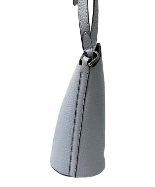ECCO（エコー）ECCO (エコー) レザーショルダーバッグ/Pot Bag Pebbled Leather ブルーの古着・服飾アイテム