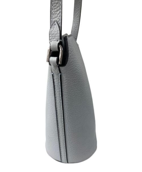 ECCO（エコー）ECCO (エコー) レザーショルダーバッグ/Pot Bag Pebbled Leather ブルーの古着・服飾アイテム