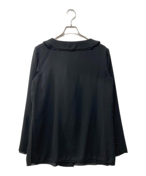 INGEBORG（インゲボルグ）INGEBORG (インゲボルグ) 多ボタンフリルカラーブラウス ブラック サイズ:表記なしの古着・服飾アイテム