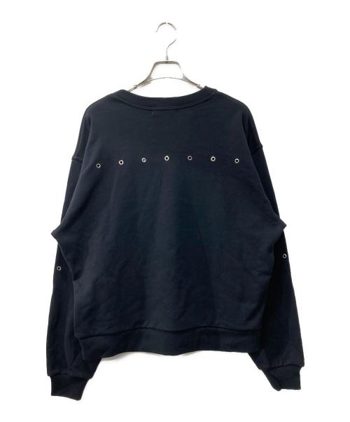 MONKEY TIME（モンキータイム）MONKEY TIME (モンキータイム) アイレット フレンチテリー クルーネック スウェット ブラック サイズ:Mの古着・服飾アイテム