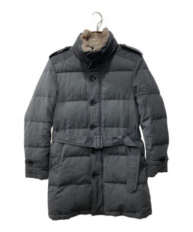 正規品 BURBERRY BLUE LABEL 襟元ラビットファー・ベルト付 中古・古着通販】BURBERRY BLACK LABEL (バーバリーブラックレーベル
