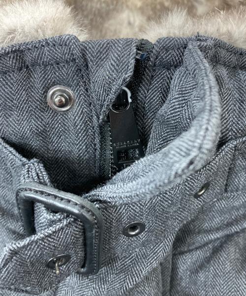 BURBERRY BLACK LABEL（バーバリーブラックレーベル）BURBERRY BLACK LABEL (バーバリーブラックレーベル) ラビットファー ダウンコート グレー サイズ:Mの古着・服飾アイテム