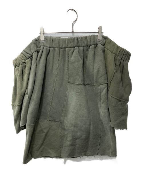 MALION VINTAGE（マリオンヴィンテージ）malion vintage (マリオンヴィンテージ) リメイクスウェットスカート カーキ サイズ:Fの古着・服飾アイテム