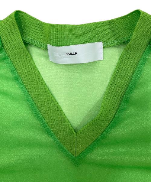 TOGA PULLA（トーガ プルラ）TOGA PULLA (トーガ プルラ) ラメプリントジャージープルオーバー/sheer tops グリーン サイズ:36の古着・服飾アイテム