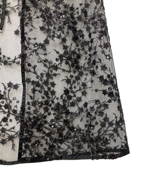 yae（ヤエ）yae (ヤエ) Flower spangle wrap skirt/フラワースパンコールラップスカート ブラック サイズ:表記なしの古着・服飾アイテム