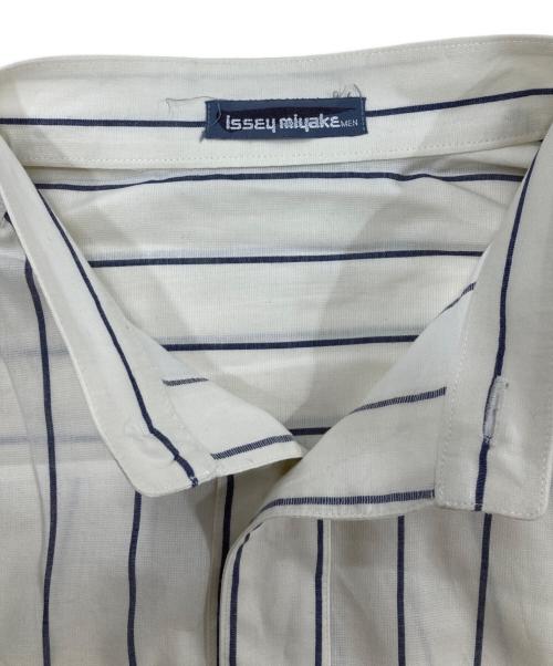 ISSEY MIYAKE MEN（イッセイミヤケメン）ISSEY MIYAKE MEN (イッセイミヤケメン) 80s/プルオーバーストライプシャツ ブルー×ホワイト サイズ:Mの古着・服飾アイテム