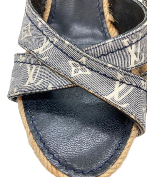 LOUIS VUITTON（ルイ ヴィトン）LOUIS VUITTON (ルイ ヴィトン) モノグラムウェッジソールサンダル/ミュール ネイビー サイズ:37の古着・服飾アイテム