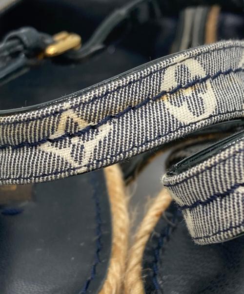 LOUIS VUITTON（ルイ ヴィトン）LOUIS VUITTON (ルイ ヴィトン) モノグラムウェッジソールサンダル/ミュール ネイビー サイズ:37の古着・服飾アイテム