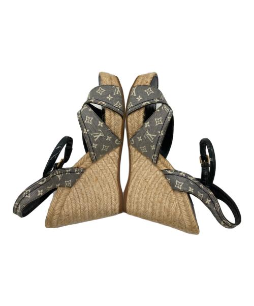 LOUIS VUITTON（ルイ ヴィトン）LOUIS VUITTON (ルイ ヴィトン) モノグラムウェッジソールサンダル/ミュール ネイビー サイズ:37の古着・服飾アイテム