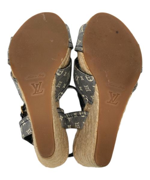 LOUIS VUITTON（ルイ ヴィトン）LOUIS VUITTON (ルイ ヴィトン) モノグラムウェッジソールサンダル/ミュール ネイビー サイズ:37の古着・服飾アイテム