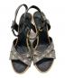 中古・古着 LOUIS VUITTON (ルイ ヴィトン) モノグラムウェッジソールサンダル/ミュール ネイビー サイズ:37：7000円