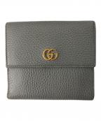 GUCCIグッチ）の古着「GGマーモント/3つ折り財布」｜グレー