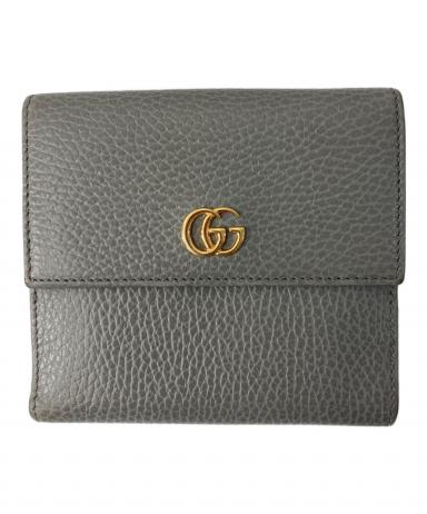 中古・古着通販】GUCCI (グッチ) GGマーモント/3つ折り財布 グレー
