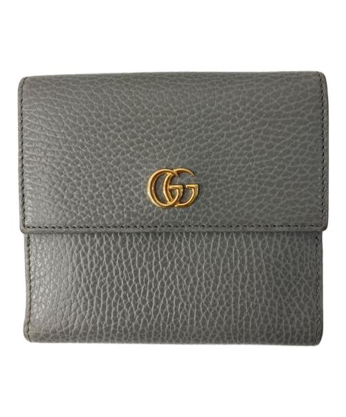 GUCCI（グッチ）GUCCI (グッチ) GGマーモント/3つ折り財布 グレーの古着・服飾アイテム