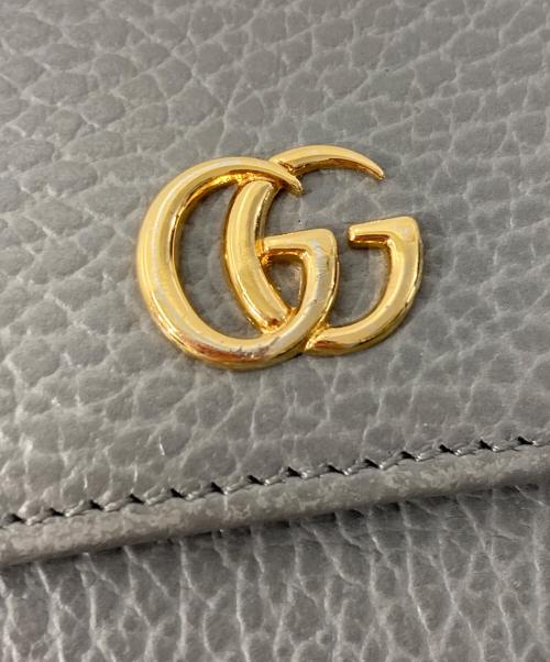 GUCCI（グッチ）GUCCI (グッチ) GGマーモント/3つ折り財布 グレーの古着・服飾アイテム