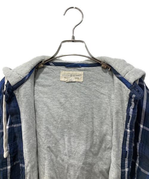 Denim & Supply Ralph Lauren（デニム＆サプライ ラルフローレン）Denim & Supply Ralph Lauren (デニム＆サプライ ラルフローレン) フーデッドチェックシャツ ネイビー サイズ:Mの古着・服飾アイテム