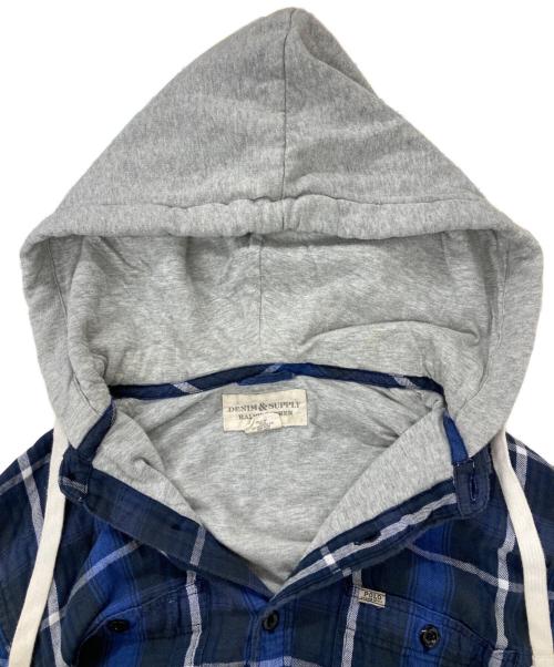 Denim & Supply Ralph Lauren（デニム＆サプライ ラルフローレン）Denim & Supply Ralph Lauren (デニム＆サプライ ラルフローレン) フーデッドチェックシャツ ネイビー サイズ:Mの古着・服飾アイテム
